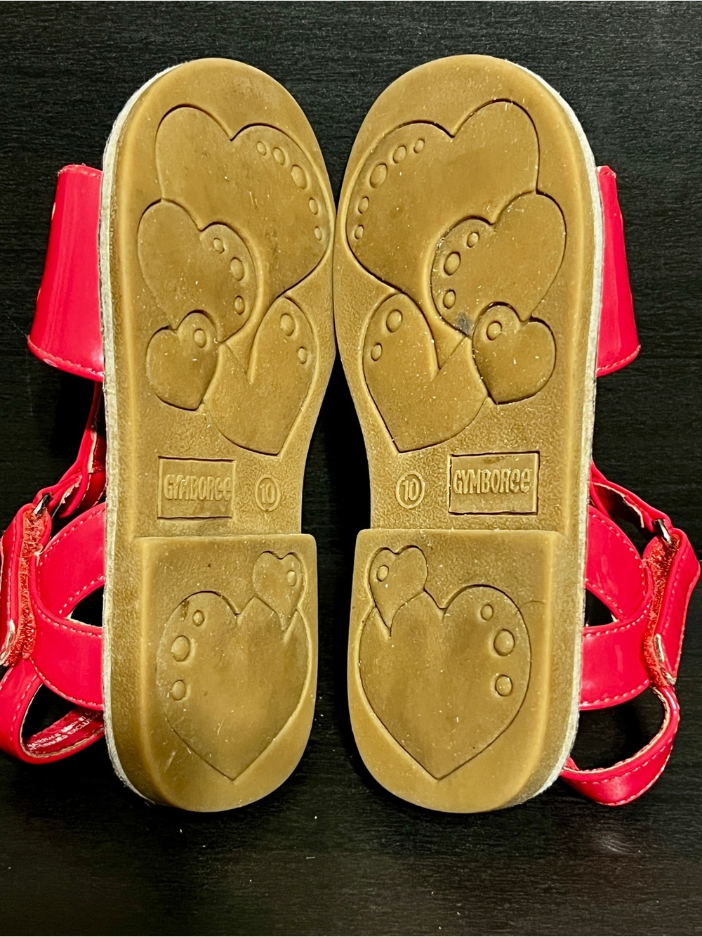 ✨2/$15✨ Gymboree Red Strawberry T-Strap Sandals with Green Leaf Accent - Picture 5 of 6